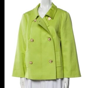 Escada Lime Green Blazer with Patterned Lining